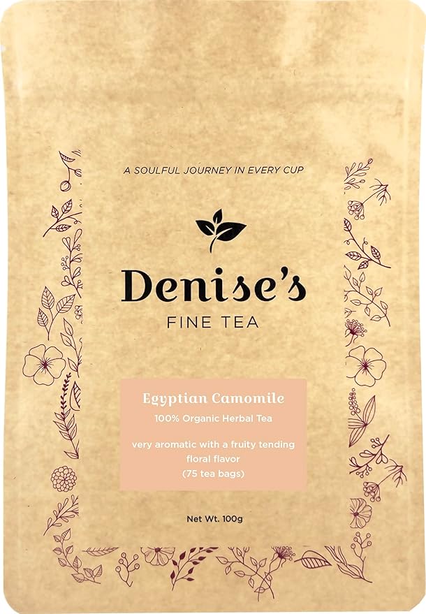 Denise's Fine Tea, USDA Organic, Egyptian Camomile, Herbal Tea, 75 tea bags (100g)