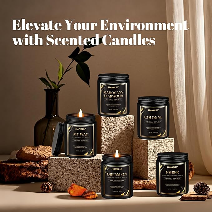 Cologne Candle,9 oz Scented Candles for Home Soy Candle Wax, Masculine Aromatherapy Candles for n Men, Birthday Christmas Gifts, Perfect for Creating a Classic Ambiance