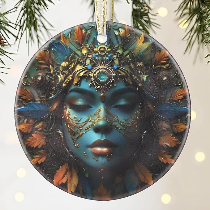 Hippie Theme Christmas Ornament - 3.5 Inch Ceramic Hanging Decoration for Christmas Tree, Gift Exchange or Holiday Presents