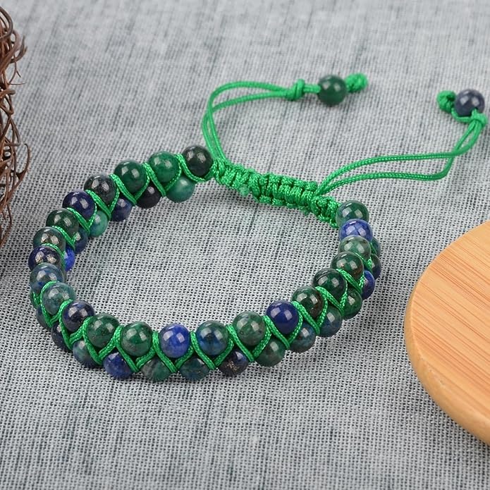 MASSIVE BEADS Double Layer Natural Chakra Healing Power Crystals Macrame Bracelet Yoga Stone Beads Gemstone Meditation Relax Anxiety Bangle for Unisex Women Men
