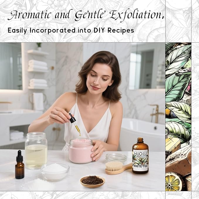 HIQILI White Tea Fragrance Oil for Essential Oil Diffuser, DIY Candle & Soap Making, Blend to Perfume & Air Freshener Spray - 1 Fl Oz