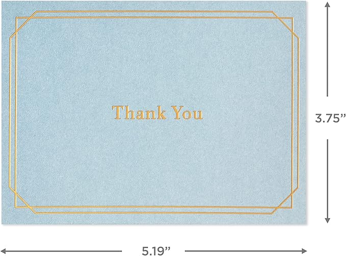 Hallmark Thank you Cards Assortment, Gold Foil Solids (24 Thank You Notes with Envelopes)