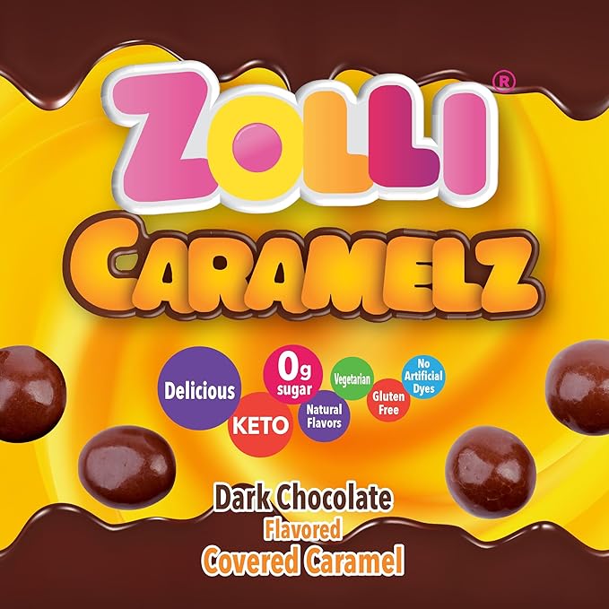 Zollipops Zolli Caramelz Clean Teeth Candy (3 Ounce) - Dark Chocolate