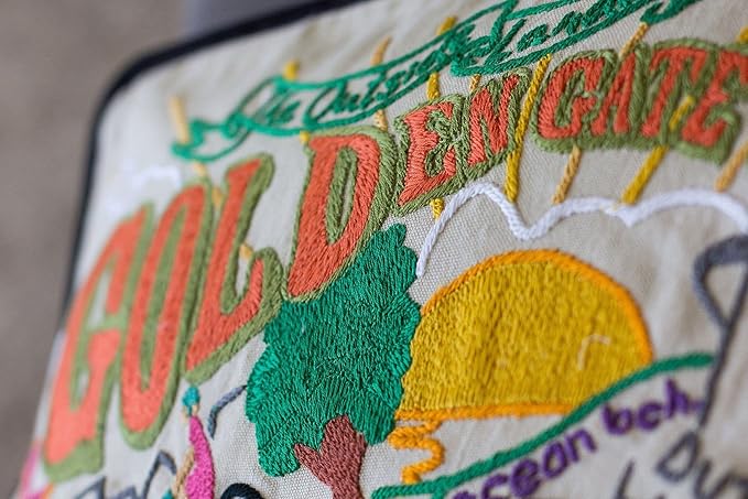 Catstudio Golden Gate Park Embroidered Decorative Throw Pillow