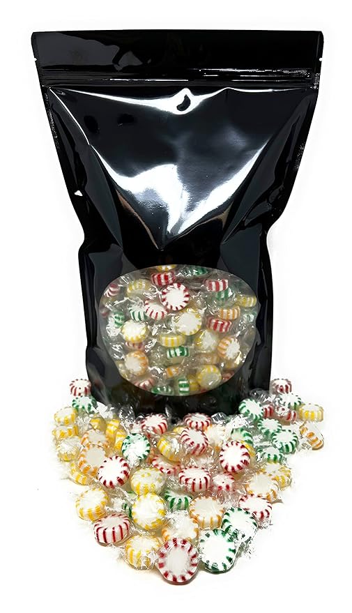 Fruit Flavored Starlight Hard Candy - 3 lbs - Apple, Strawberry, Lemon and Orange Flavored Disks Old School Classic Starlights - Bulk American Vintage Candy Assortment - Individually Wrapped, 48 oz.