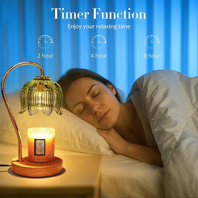 Flower Candle Warmer Lamp with Timer & Dimmer - Fits All Jar Scented Candles - Valentine's & Mother's Day Gift for Women，Mom，Her