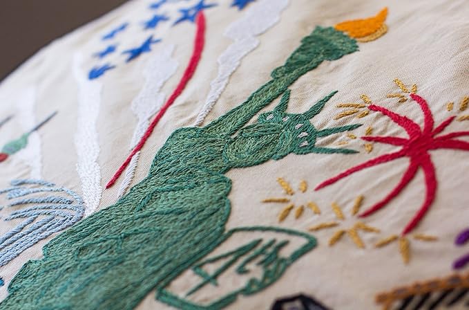 Catstudio Lady Liberty Embroidered Decorative Throw Pillow