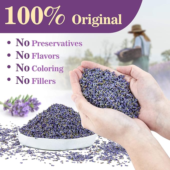 9.5 OZ Lavender Dried Lavender - Sukh Lavender Sachets for Drawers and Closets Lavender Flowers Sachet Bags Fresh Scents Lavender Sachet Bags Dried Flowers Bulk