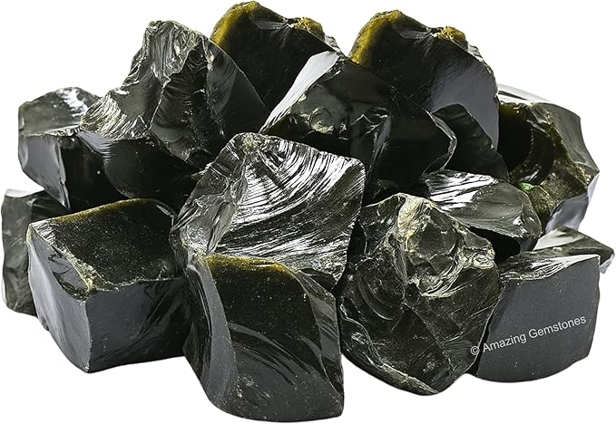 Amazing Gemstone Golden Sheen Obsidian Raw Crystals and Healing Stones, Natural Rocks for Tumbling - DIY Raw Stones and Crystals, 2 Pieces