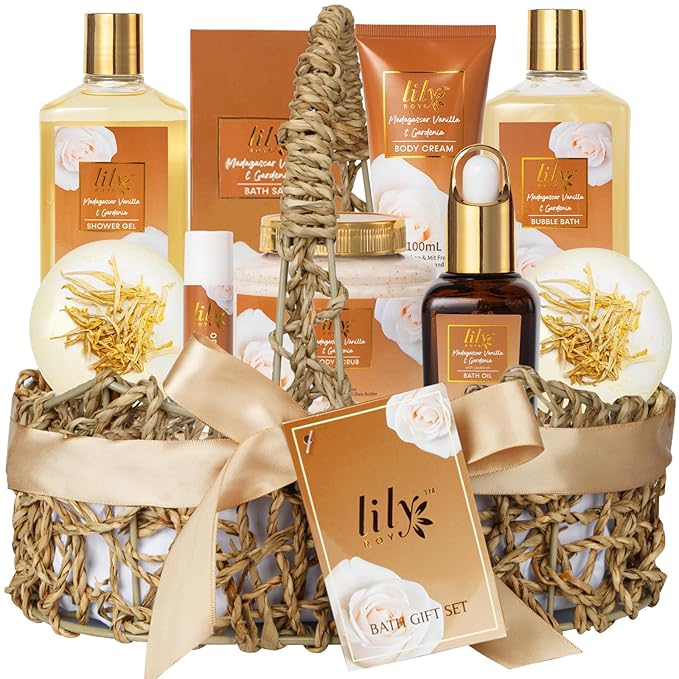 Christmas Gifts for Women - 10-Piece Honey Almond Bath & Body Gift Set for Women Spa Gift Basket Self Care Kit with Bath Bomb & Moisturizers | Mothers Day, Birthday Gifts, All Occasion Holiday Present
