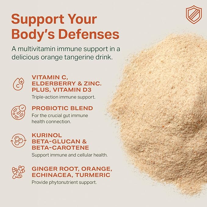 Proper, The Oranges Nutrient-Dense Superfood Powder for Immune Support & Gut Health - Elderberry, Vitamin C, Zinc & Echinacea Supplement Complex Enhanced with Probiotic Digestive Blend