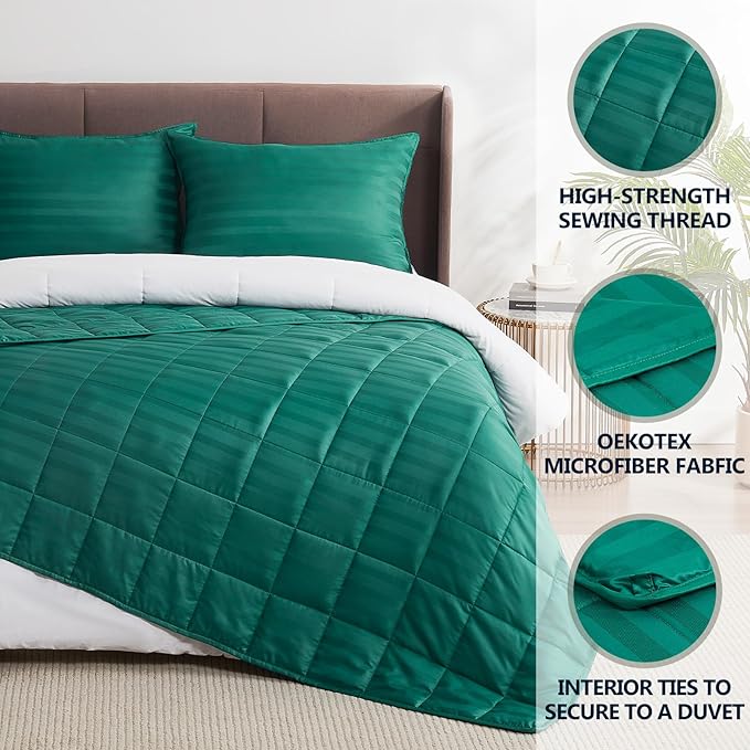 anfie Weighted Blanket, 48x72-15lb, Ultra Soft Polyester, 15lbs, Glass Beads, Cooling, Machine Washable, Modern, Abstract, Green, Adult, Unisex