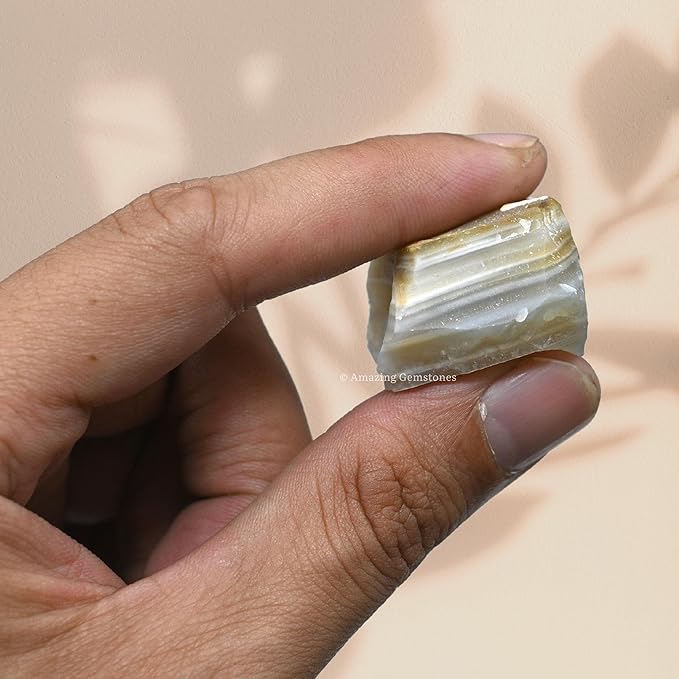 Amazing Gemstone 2 Pieces Lace Agate Raw Crystals and Healing Stones, Natural Rocks for Tumbling and DIY Raw Stones and Crystals