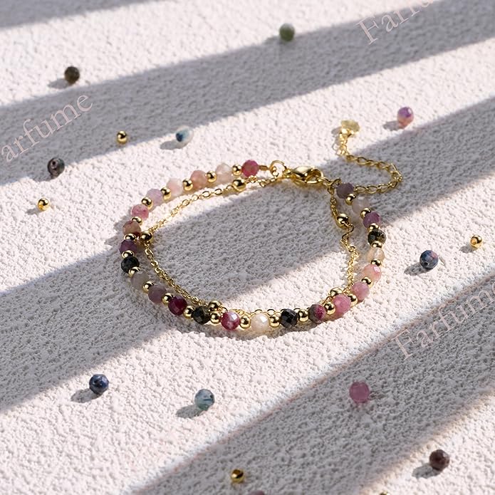 Farfume Crystal Bracelet Beaded Bracelets for Women 4mm Natural Stone Beads Gemstone Handmade Anxiety Jewelry Gifts