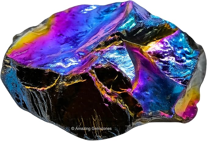 Amazing Gemstone 2 Pieces Titanium Aura Quartz Raw Crystals and Healing Stones, Natural Rocks for Meditation and DIY Raw Stones and Crystals