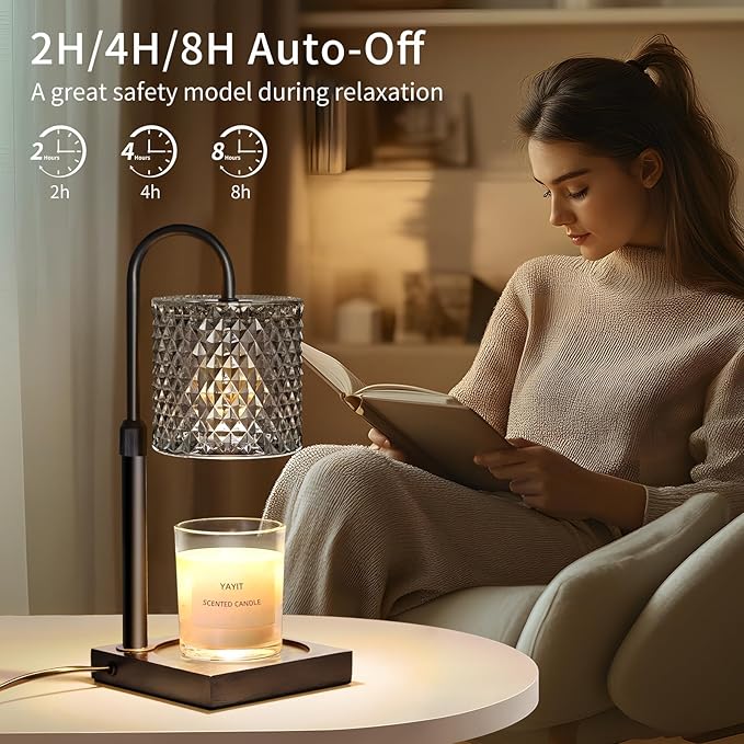 Candle Warmer Lamp with Timer Dimmer Adjustable Height, Lamp Candle Warmer for Jar Candles, Home Decor, for Women Birthday