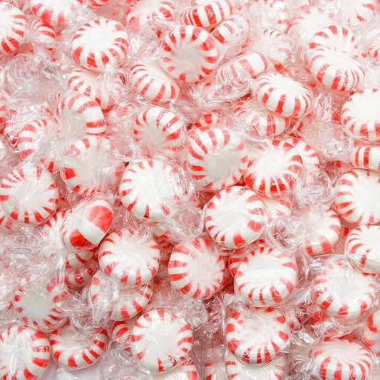 Halloween American Old Fashioned Peppermint Starlights Mints Hard Candy Discs Individually Wrapped Bulk 3 Lb's 200+ pcs (48-Oz)