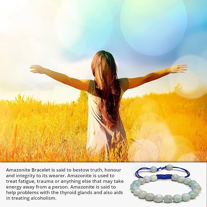 Energy Protection Crystal Handmade Adjustable Bead Bracelet Perfect for Men, Women’s Gift - Gemstone Healing Stretch Bracelet Pulsera Para Hombre Mujer Stocking Stuffer