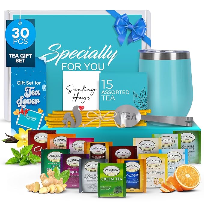 Gift Set for Tea Lovers – Get Well Care Package with Sampler (Sending Hug Card)