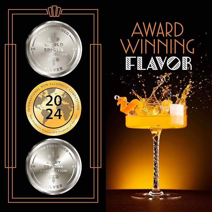 Blind Tiger Sidecar Mimosa 8-Pack | Orange, Lemon & Bitters Non-Alcoholic Sparkling Mocktail| Crafted with Natural Ingredients | Mixers, Cocktails, Mocktails | 8.4 fl oz Cans