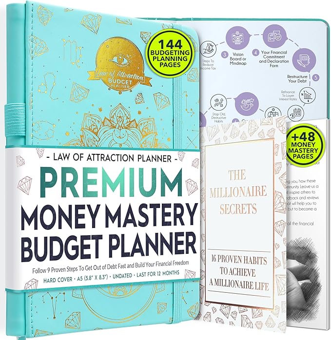 Budget Planner and Monthly Bill Organizer - Finance Planner, 12-Month Journey to Financial Freedom | Bill Payment Tracker Monthly Organizer, Money Saving & Expense Tracker | Undated Budgeting Journal