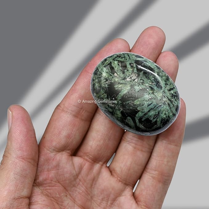 Amazing Gemstone Flower Stone Crystals and Healing Stones - Large Palm Stone Crystals Piedra - Crystal for Good Luck,Balanced Positive Energy,Meditation - Unique Stocking Stuffers and Birthday Gifts