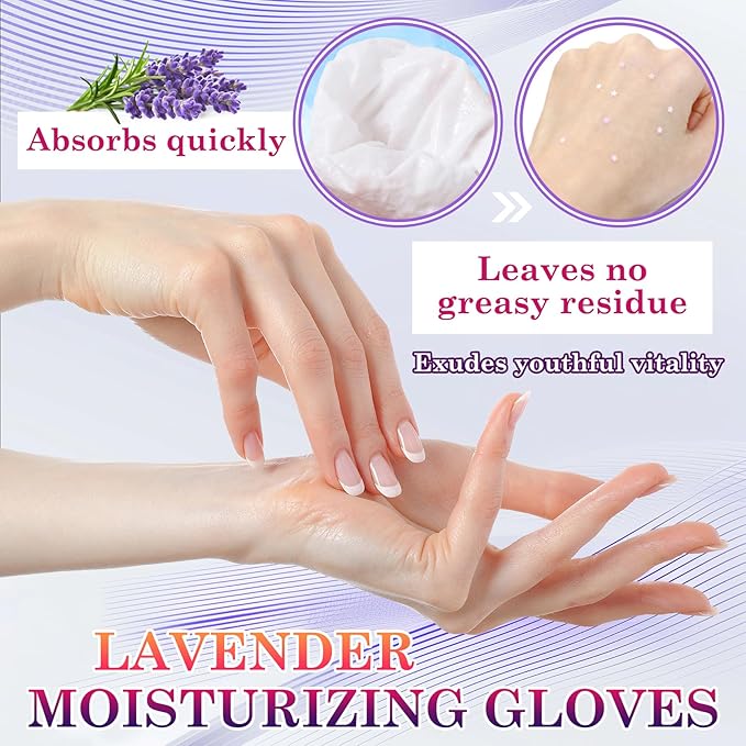6 Pairs Hand Masks Moisturizing Gloves, Hydrating Hand Mask Moisturizer Gloves Care for Dry Cracked Hands, Smooth Long Lasting Soft Firming Hand Mask Gift Set for Men Women（A