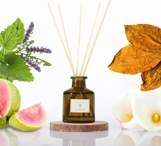 PRISTINE Casa Particular/Inspired by Wyndham Reed Diffuser for Home | Rich Blend of Tobacco Leaves, Sweetness of Guava Reed Diffuser Set, Oil & Reed Diffuser Sticks | Home & Office Decor