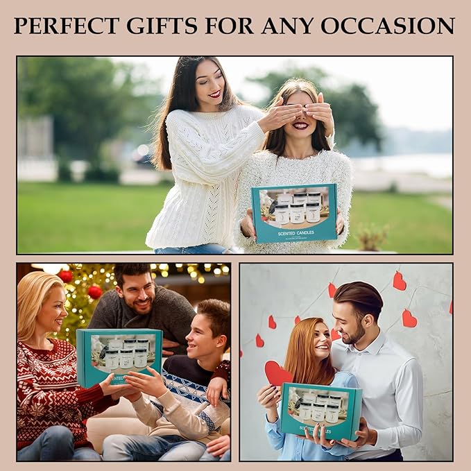 LOSNYA Scented Candles Set, 6 Pack 42OZ Aromatherapy Candle Gifts for Women, Lavender Candles, Natural Soy Wax Long Lasting Candle Gifts for Birthday Mother's Thanksgiving Day