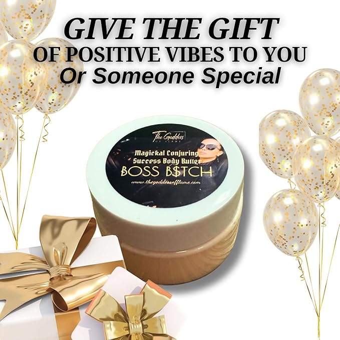 Boss B$tch Body Butter – Ultra-Hydrating Natural Moisturizer with Sunflower Oil, Vitamin E & Shea Butter – Nourish & Empower Your Skin with Bold Confidence – Vegan & Paraben-Free
