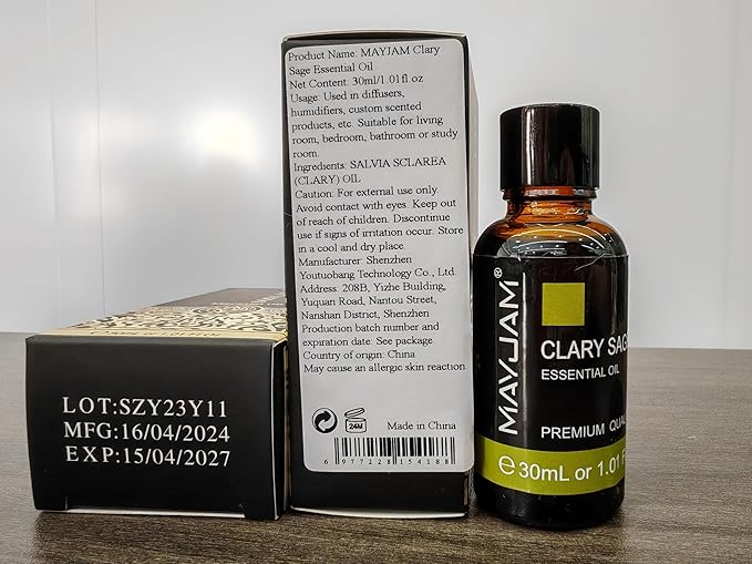 Clary Sage Essential Oil 30ML/1.01FL.OZ, MAYJAM Premium Clary Sage Oil Essential Oils with Glass Dropper, Great for Aromatherapy Diffuser and Candle Making