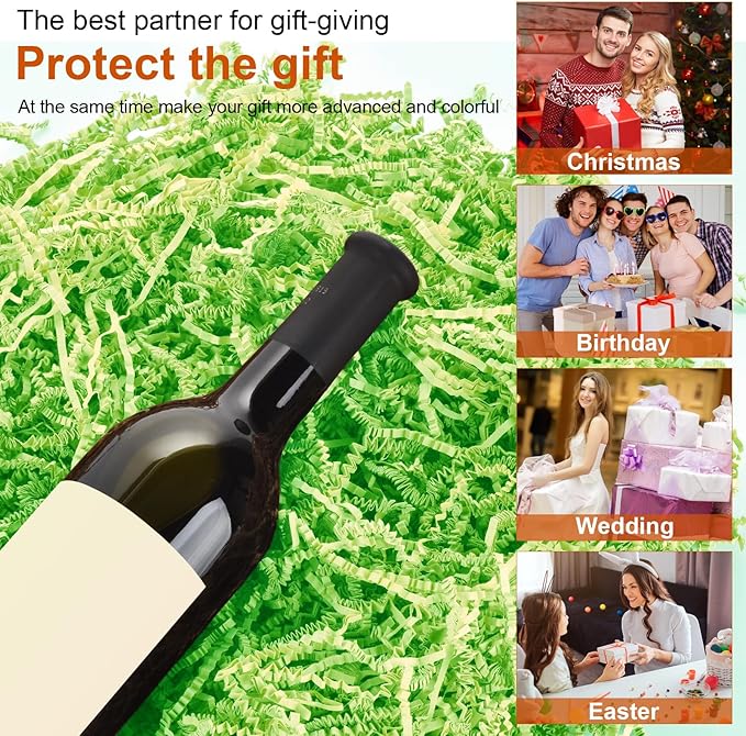 Darfukei Shredded Paper For Gift Baskets, Crinkle Paper Filler 1/2LB (8 oz) for easter basket grass, Crinkle Cut Paper Shred For Birthdays, Weddings,Boxes Bags, Anniversaries, Gift Wrapping