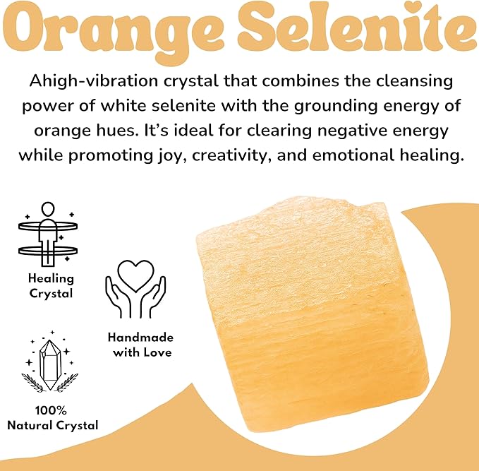 Amazing Gemstone Orange Selenite Raw Crystals and Healing Stones, Natural Rocks for Tumbling - DIY Raw Stones and Crystals, 2 Pieces