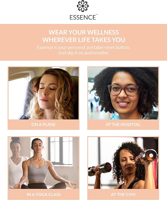 Essence Wearable Aromatherapy Nasal Diffuser – Immunity Blend Essential Oil Nose Ring – Personal Scent Clip for Travel, Work & Everyday Use – Made in USA (3 Pack)