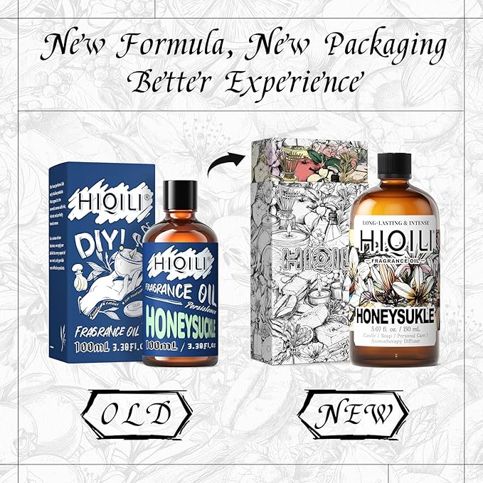 HIQILI Honeysuckle Fragrance Oil for Home Diffuser, Perfect for Candle & Soap Making, Relaxation, Beautiful Gifts - 5.07 Fl Oz