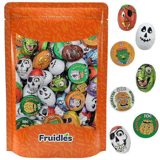 Fruidles Halloween Tricky Treat Master Bag, Trick-Or-Treat Party Bag Fillers, Individually Wrapped in Design Foils, Kosher Certified (2 Pounds) - Multicolor