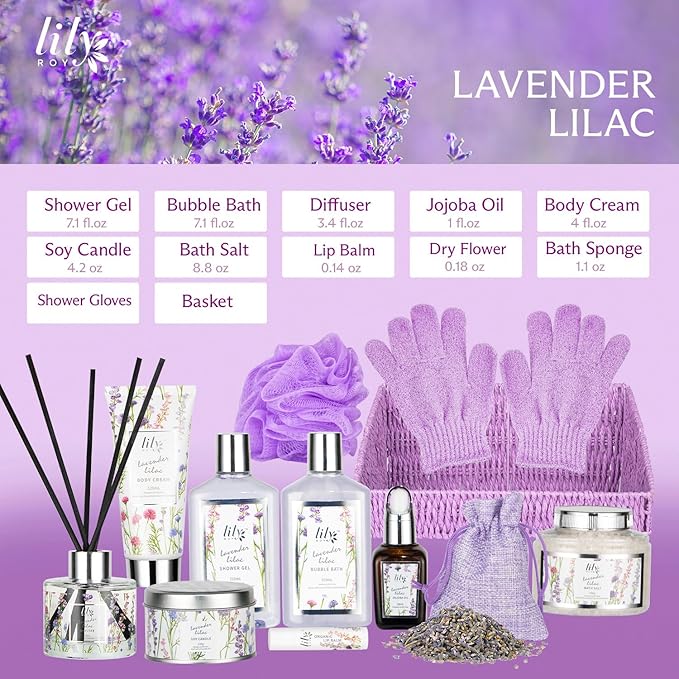 Mothers Day Gifts for Mom - Ultimate 14-Piece Aromatherapy Bath & Body Gift Set, Spa Gift Basket, Bath Collection with Bath Bomb | Christmas Birthday Gift, Perfect Present for Her & Mom All Occasions