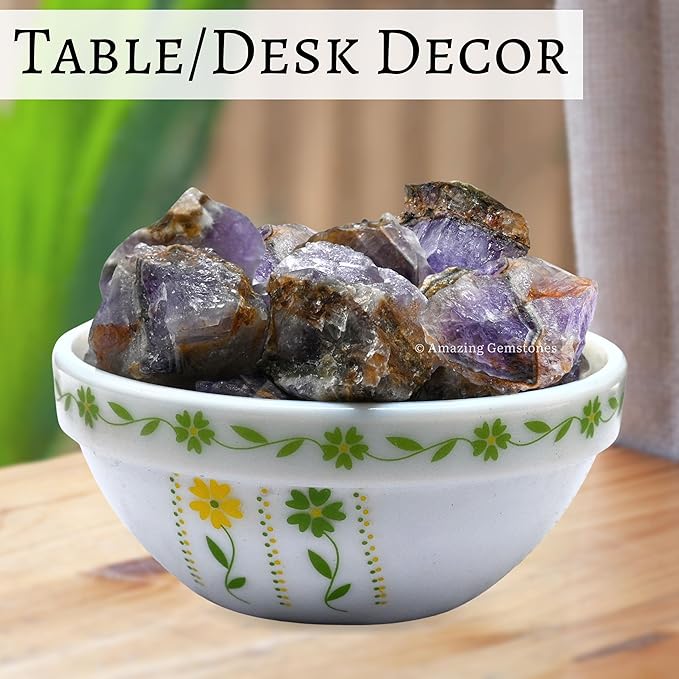 Amazing Gemstone Amethyst Chevron Raw Crystals and Healing Stones, Natural Rocks for Tumbling - DIY Raw Stones and Crystals, 2 Pieces