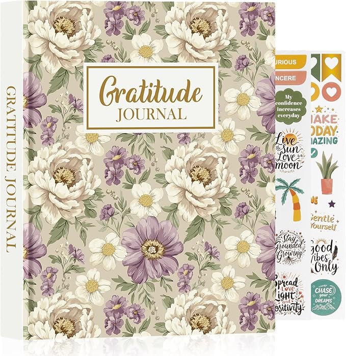 Lanpn Daily Gratitude Journal for Woman Men, 4 Month Affirmation & Mindfulness Planner, 7.8"x9.2" The 5 Minute Grateful Diary, Guided Reflection with Positivity Prompts & Quotes Undated Notebook