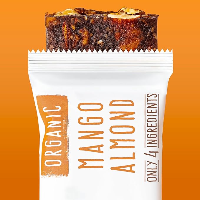 JONESBAR (Mango Almond, 12 Count (Pack of 1)) USDA Organic Fruit & Nut Bar, Non-GMO, Kosher, Vegan, Gluten Free, Simple Snack Bar
