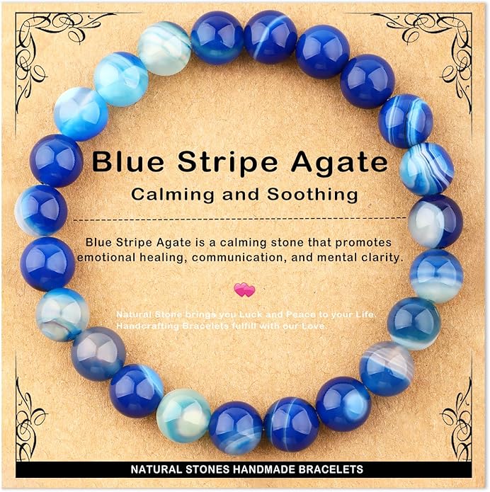 AD Beads 4mm6mm8mm10mm Handmade Bracelet - Natural Gemstone for Peace and Tranquility - Meditation, Yoga, Healing and Energy Gift for Unisex