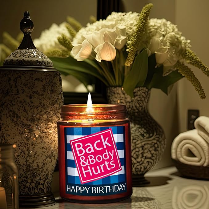 Funny Happy Birthday Candle Gifts for Women Men - Fun Relaxing 30th 40th 50th 60th Birthday Presents for Her Mom Boss - Soy Candle for Home - Sea Salt Jasmine Spa Candle for Stress Relief