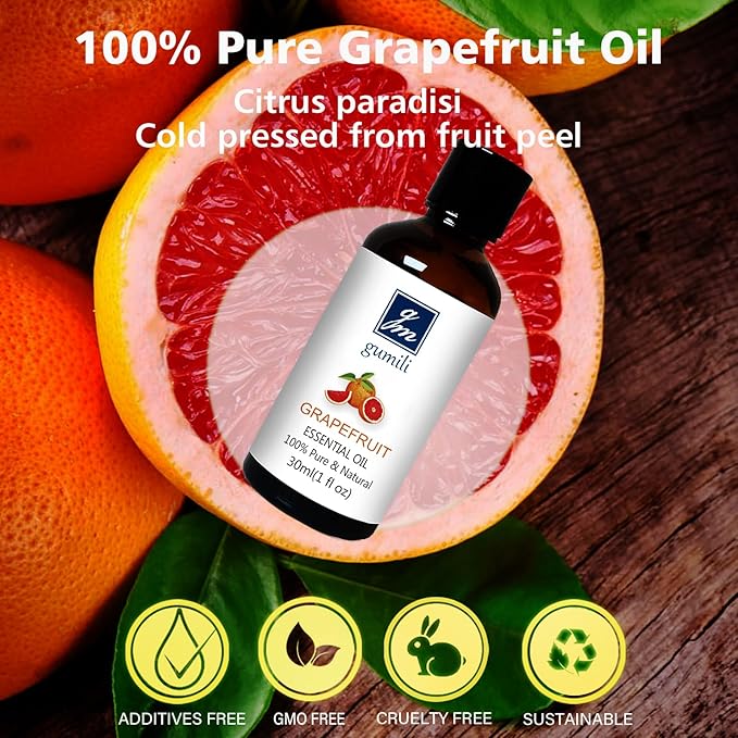 Grapefruit Essential Oil 1 Oz - 100% Pure Grapefruit Oil for Skin, Hair, Diffuser & Cleaning, Natural Citrus Aroma