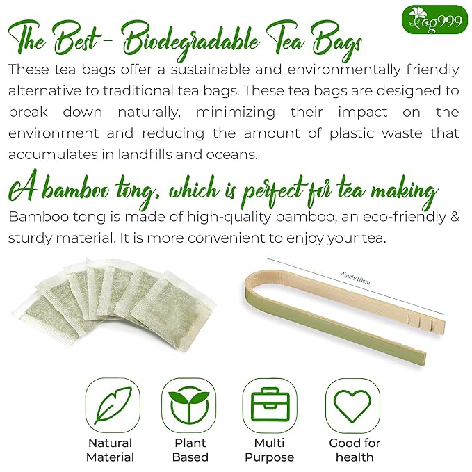 TOG999, Premium Tea Bags, 100% Natural & Pure, Loose Leaf Herbal Tea. No Sugar, No Gluten, Vegan. (60 Bags, Plantain Tea)