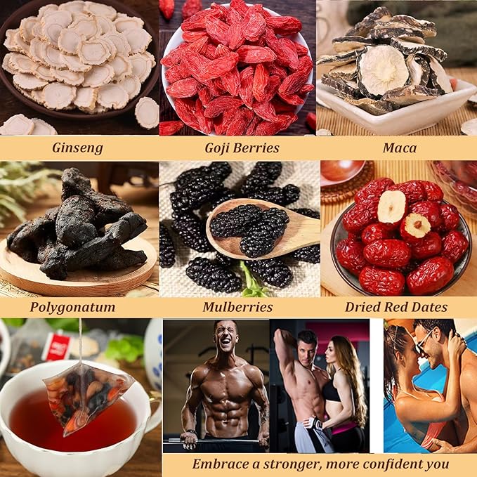 kidney Tea Formula Ginseng Six Treasure Tea, 6 Precious Ingredients Formula for Kidney Detox, Natural Ginseng Five Treasures Teabag for Women & Men, No Additives, Sugar&Caffeine (25 Pcs 1 Bag)