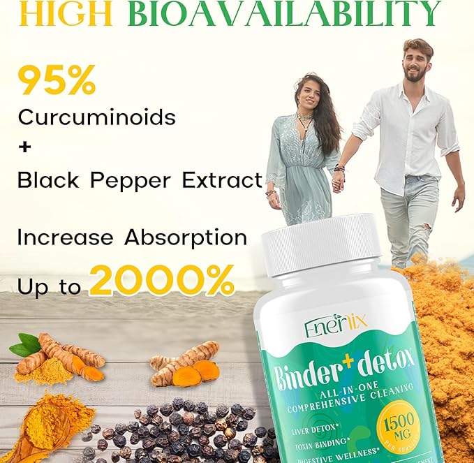 15-in-1 Detox Binder, Activated Charcoal, Zeolite & Bentonite Clay, Chlorella, 1500 MG Detox Supplement Maximum Absorbent, Liver Gut Digestive Detox Cleanse, 360 Vegan Capsules