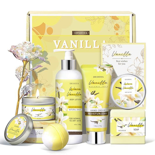 Gifts for Women, Birthday Gifts for Women, Bath and Body Gifts Set, Vanilla Spa Gift for Self Care,Thank you Relaxing Bath Sets for Mom, Girlfriend, Sister, Female Friends, Coworker