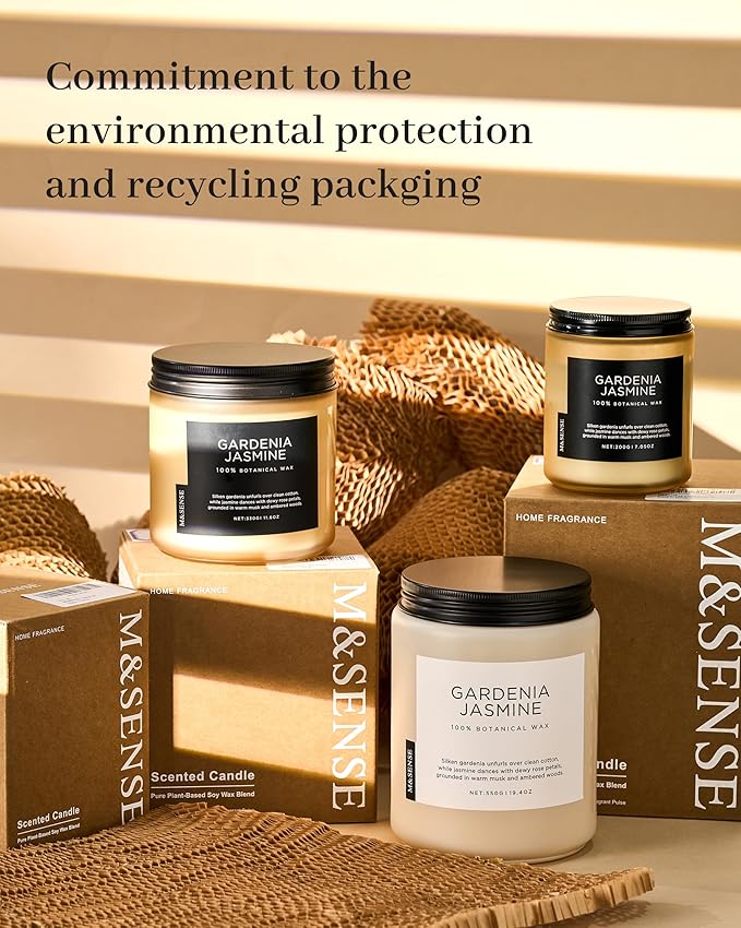 M&SENSE Limocello Summer Scented Candle, 7.05oz 50 Hours Long Lasting Burn Non Toxic Natural Soy Wax Lemon Highly Scented for Home Decor, 2 Wick Relaxing Candle Gifts for Yoga Spa Meditation