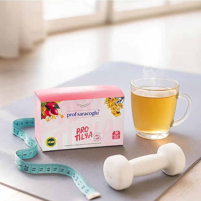 Prof Saracoglu 1 Box Pro-Tilya Herbal Tea – Caffeine-Free Herbal Blend with Natural Digestive Support, Caffeine-Free Metabolism Friendly Tea, 20 Tea Bags in Eco Resealable Box