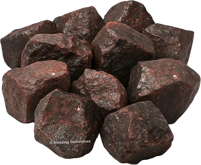 Amazing Gemstone Garnet Raw Crystals and Healing Stones, Natural Rocks for Tumbling - DIY Raw Stones and Crystals, 2 Pieces